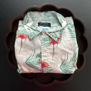 Men’s Ocean Current Flamingo Print Shirt Sleeve Shirt Size M